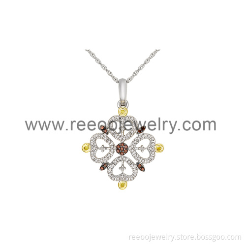 CZ 925 Charm Statement Necklace, 2013 Handcraft Silver Jewelry